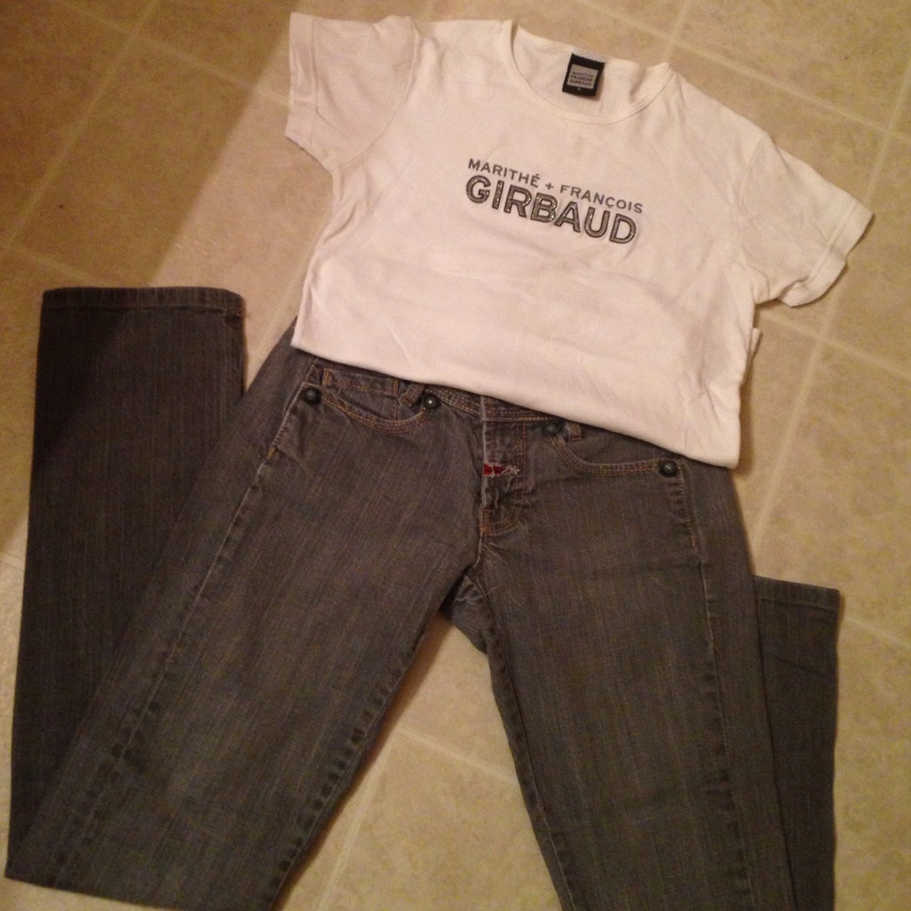 Y2K❤️Rare Girbaud Skinnies and matching shirt